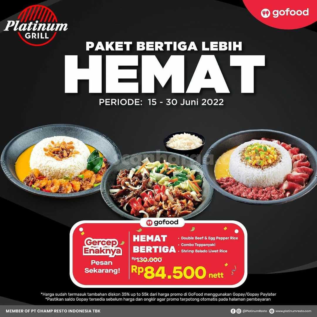 PLATINUM RESTO Promo PAKET HEMAT BERTIGA GOFOOD Hanya 78RB